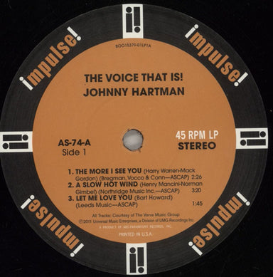Johnny Hartman The Voice That Is! - 180gm + Numbered Sticker US 2-LP vinyl record set (Double LP Album) JH-2LTH881522