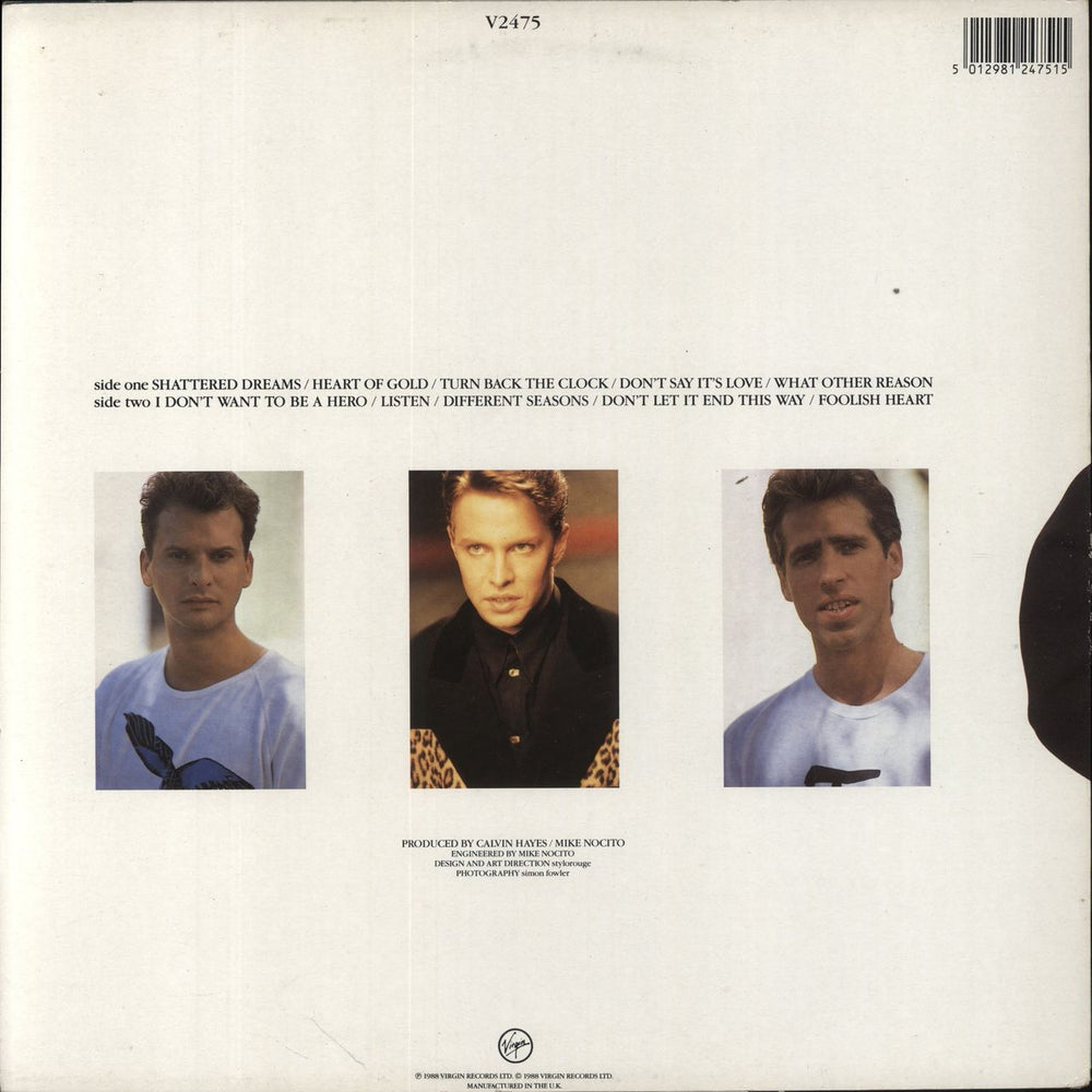 Johnny Hates Jazz Turn Back The Clock UK vinyl LP album (LP record) 5012981247515