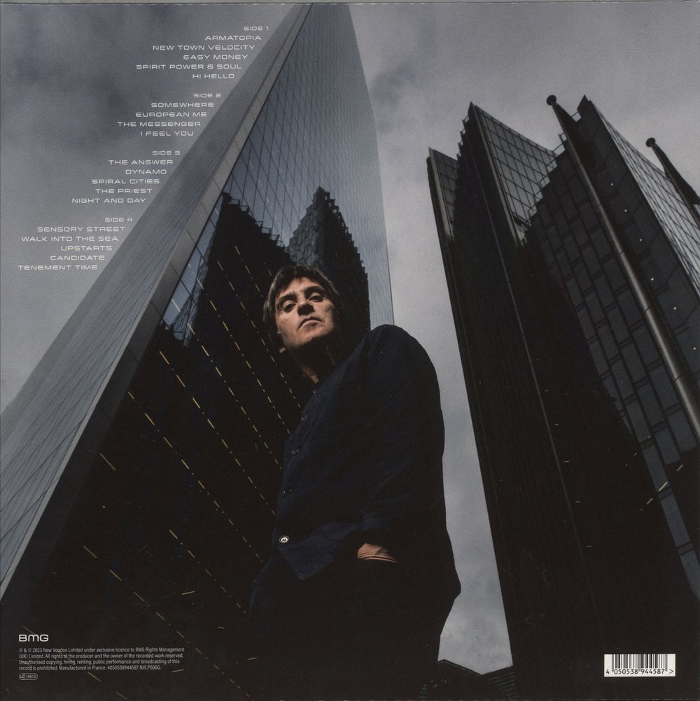 Johnny Marr Spirit Power: The Best Of Johnny Marr - Gold Vinyl - Autographed UK 2-LP vinyl record set (Double LP Album) 4050538944587