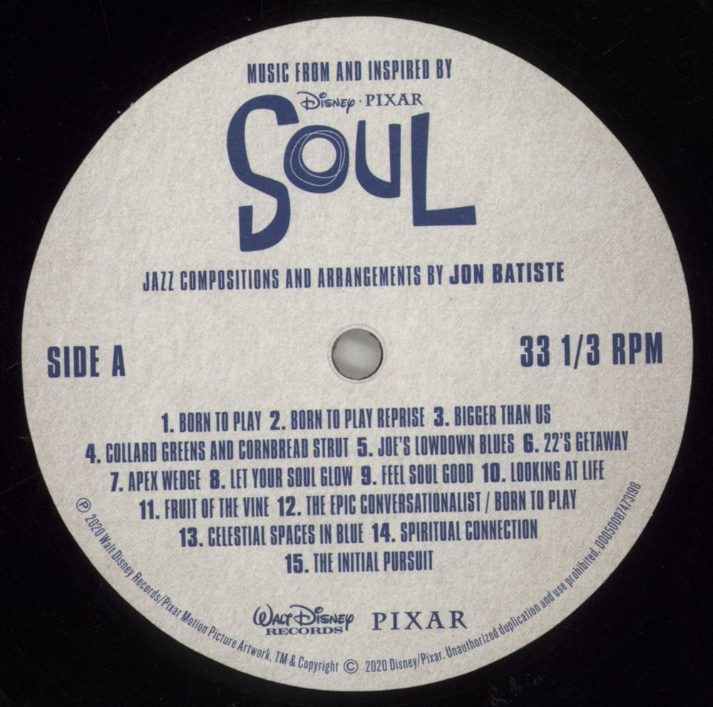 Jon Batiste Music From And Inspired By Disney Pixar Soul UK vinyl LP album (LP record) 73RLPMU860393