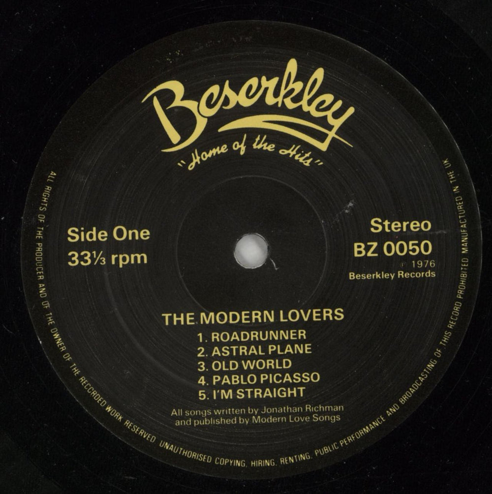 Jonathan Richman & The Modern Lovers The Modern Lovers - VG UK vinyl LP album (LP record) JHRLPTH867076