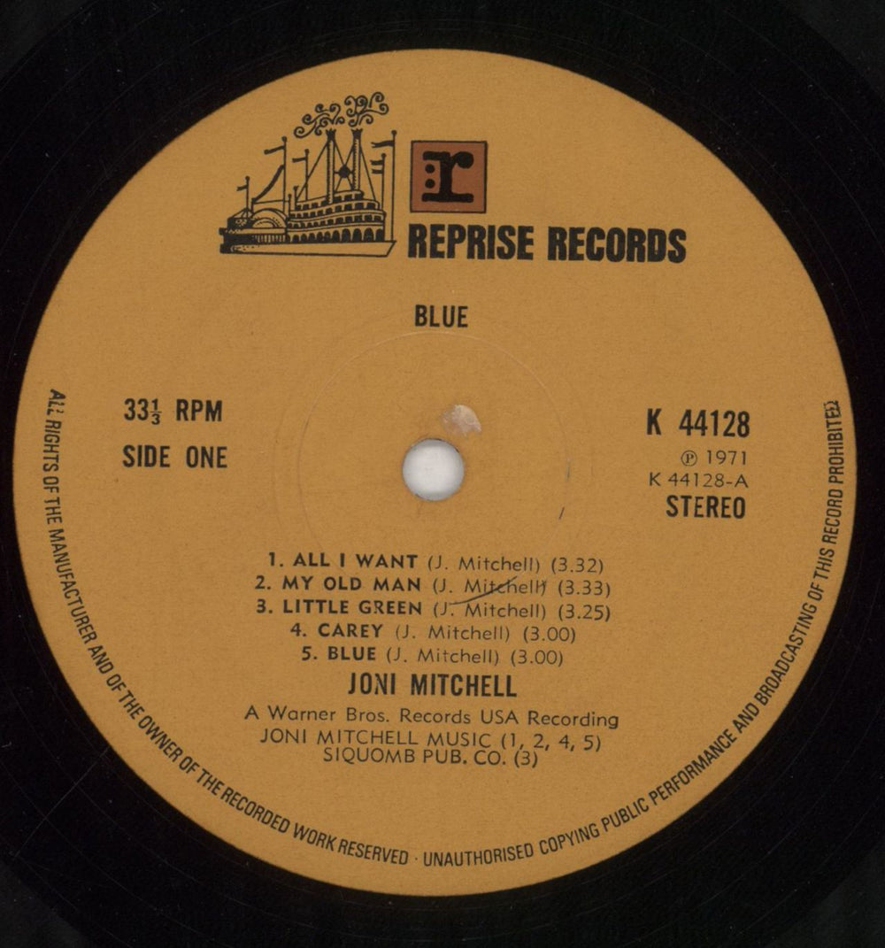 Joni Mitchell Blue - 1st + Blue Inner Sleeve - Inverted Lyric Gatefold - VG UK vinyl LP album (LP record) JNILPBL850364