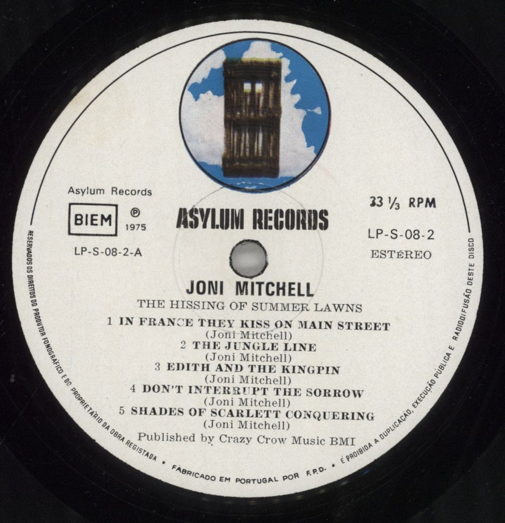 Joni Mitchell The Hissing Of Summer Lawns Portugese vinyl LP album (LP record) JNILPTH858233