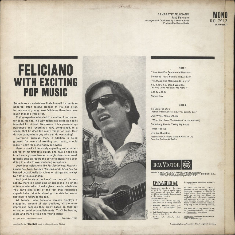 José Feliciano Fantastic Feliciano UK vinyl LP album (LP record)