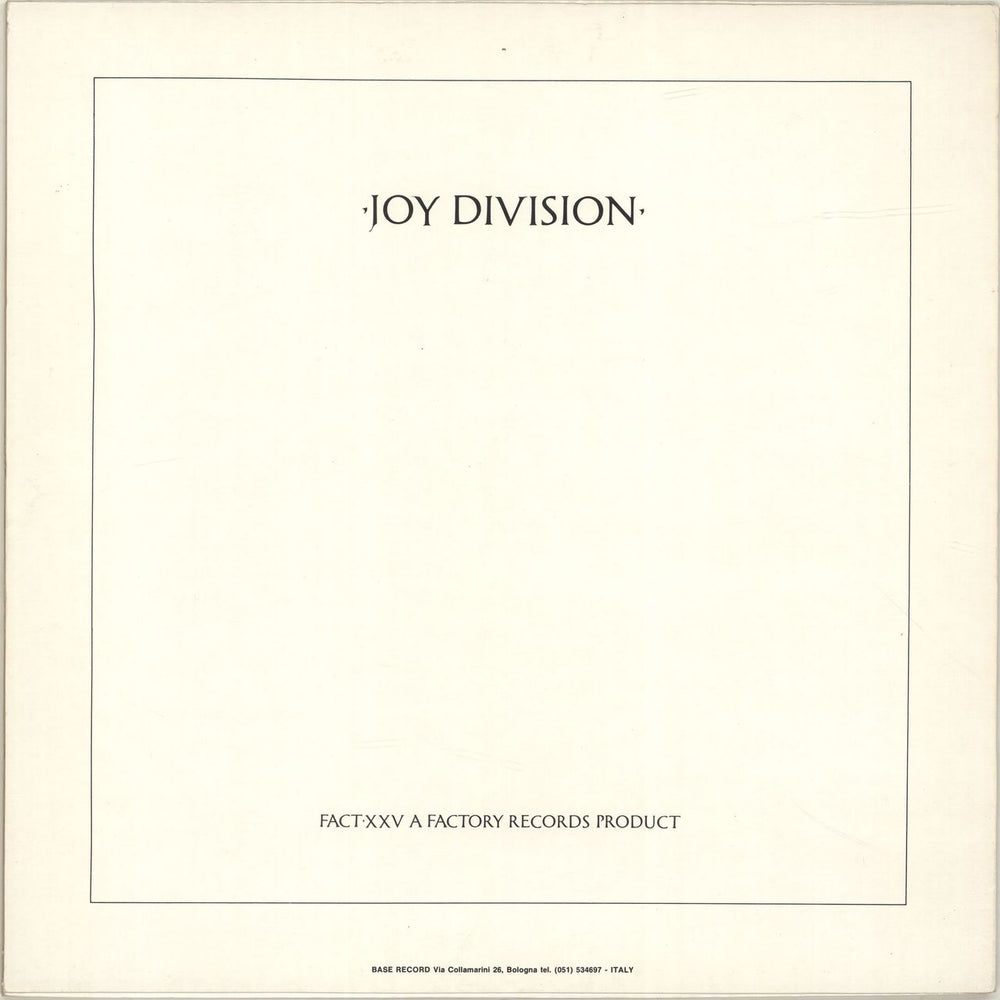 Joy Division Closer Italian vinyl LP album (LP record)