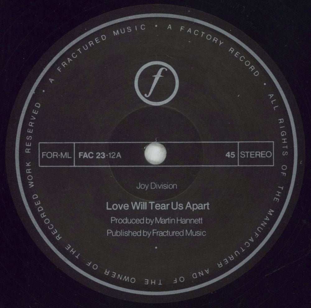 Joy Division Love Will Tear Us Apart - Town House UK 12" vinyl single (12 inch record / Maxi-single) JOY12LO643723