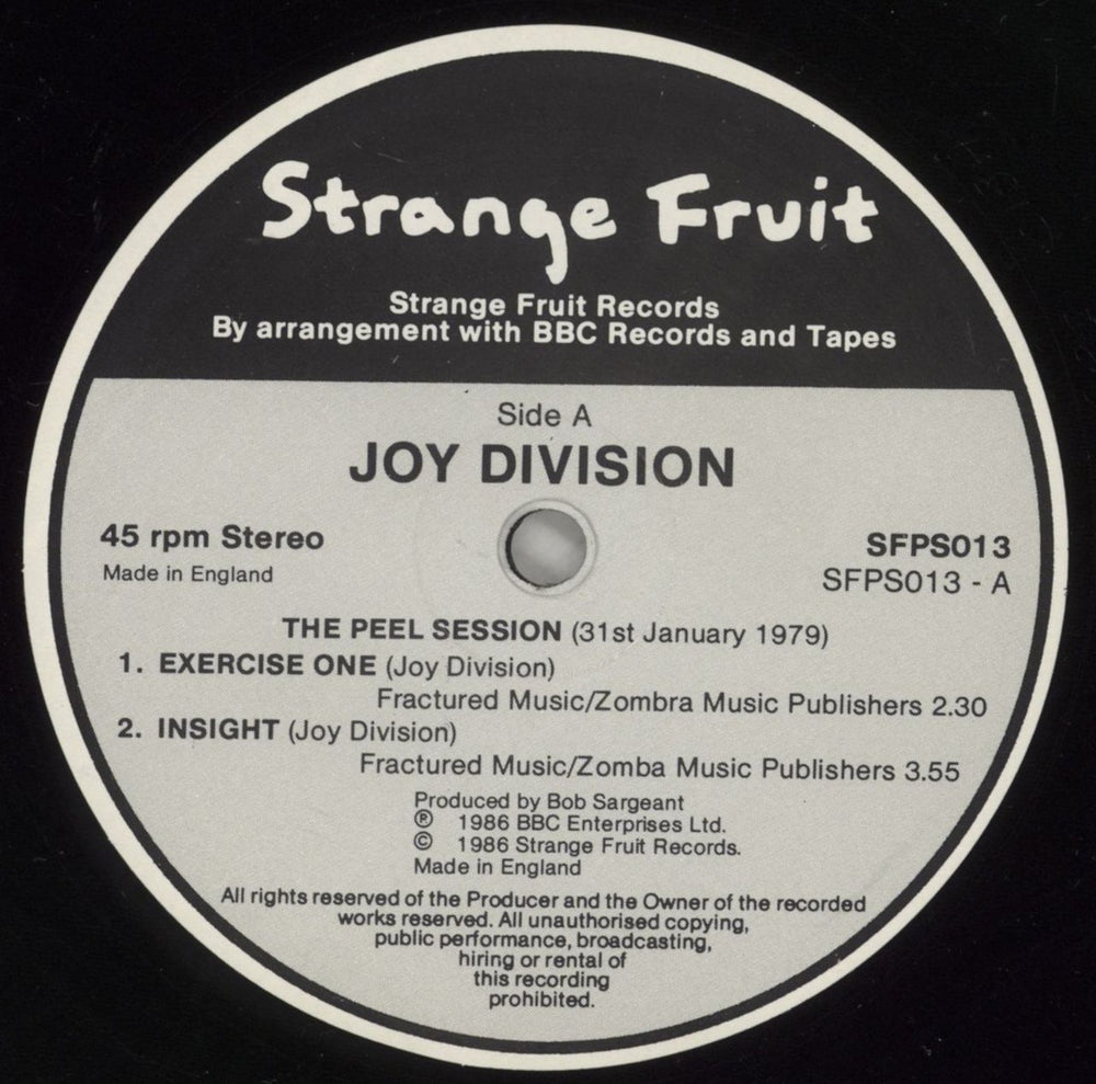 Joy Division The Peel Sessions - EX UK 12" vinyl single (12 inch record / Maxi-single) JOY12TH577774