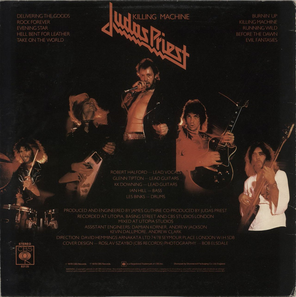 Judas Priest Killing Machine - VG UK vinyl LP album (LP record)