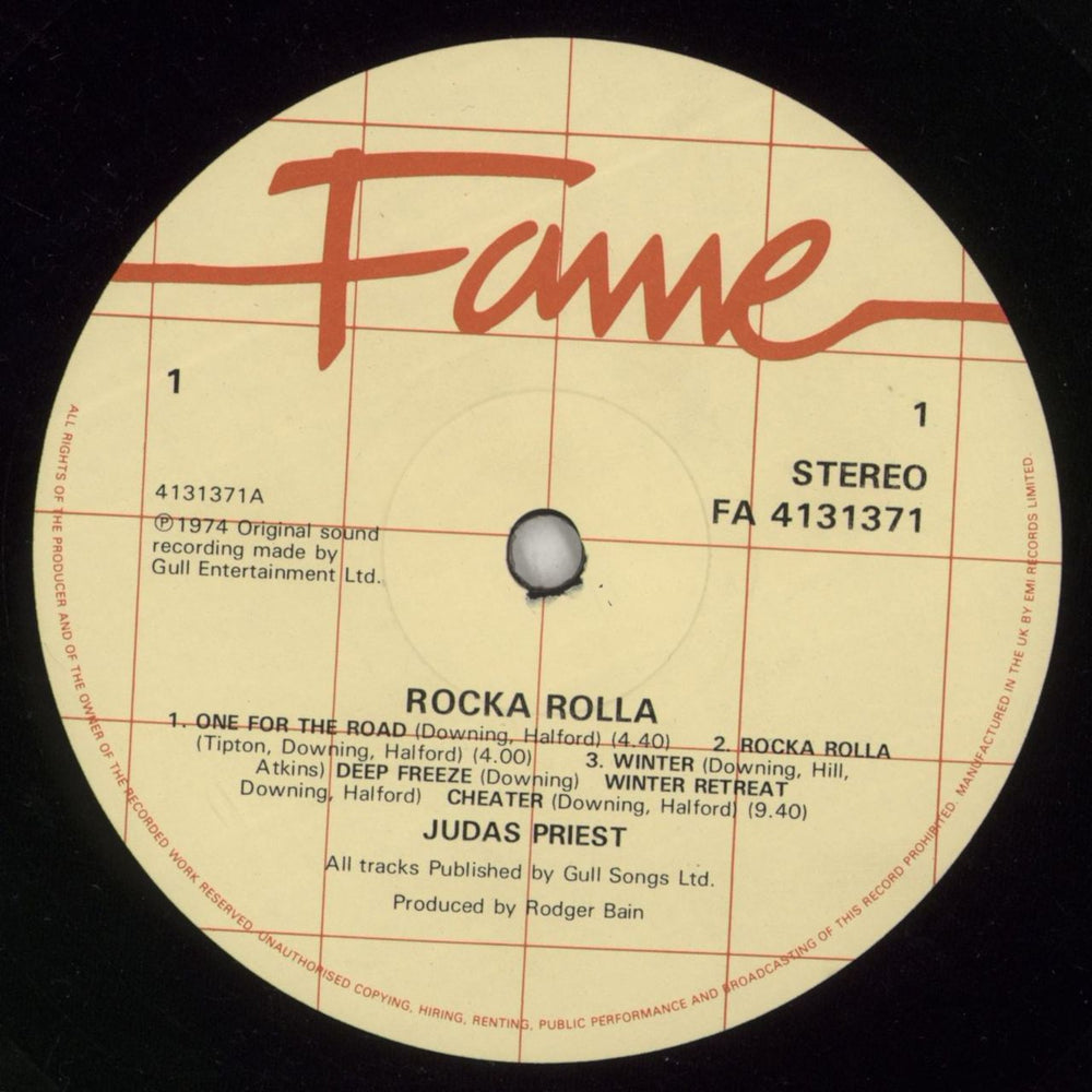Judas Priest Rocka Rolla UK vinyl LP album (LP record) JUDLPRO869809