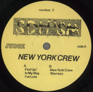 Judge New York Crew - 3rd US 7" vinyl single (7 inch record / 45) 8UL07NE851726