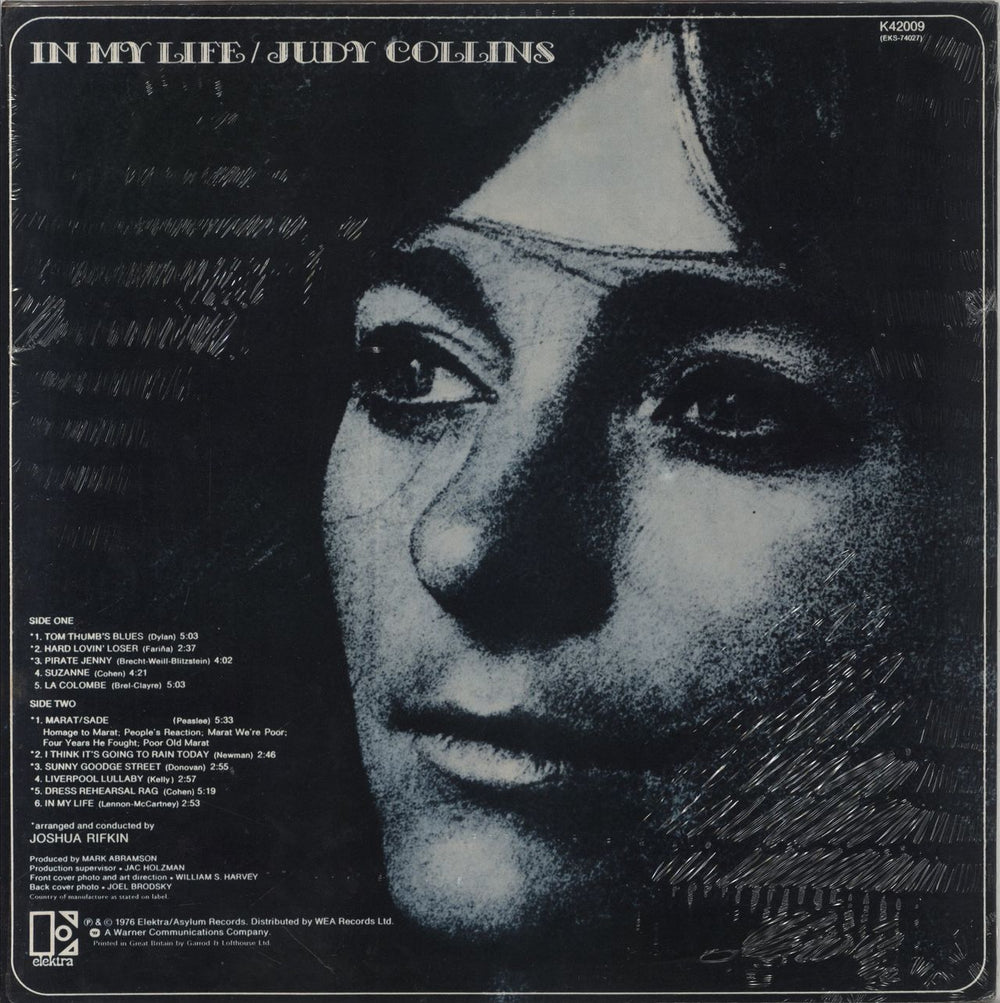 Judy Collins In My Life US vinyl LP album (LP record)
