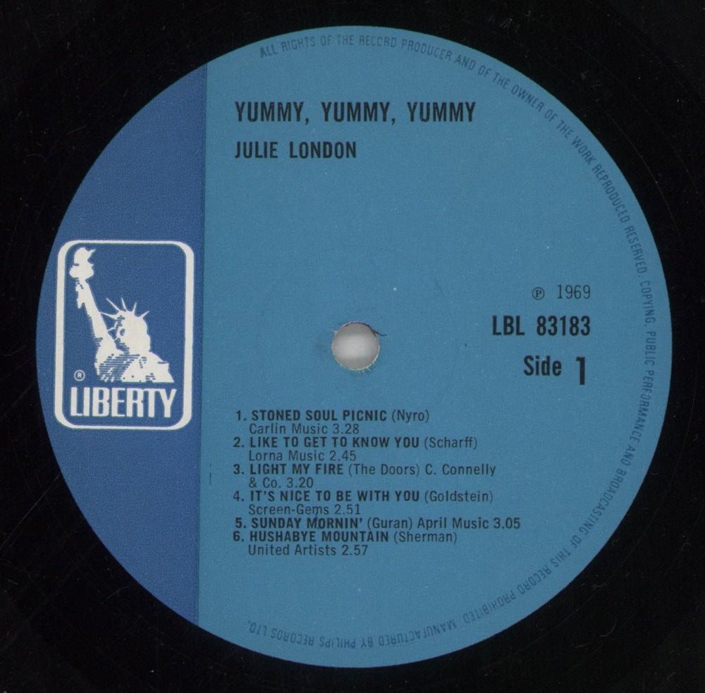 Julie London Yummy, Yummy, Yummy UK vinyl LP album (LP record) JLOLPYU859455