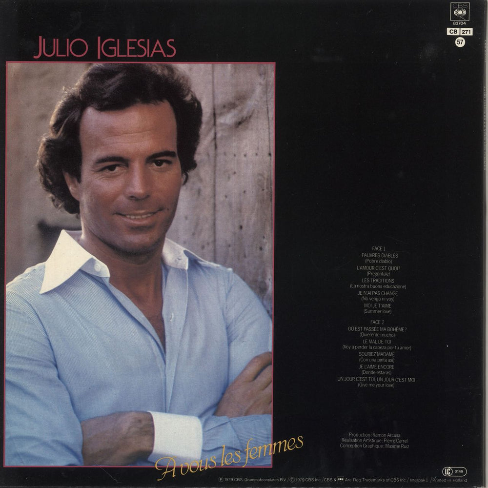 Julio Iglesias A Vous Les Femmes - Stickered Sleeve Dutch vinyl LP album (LP record)