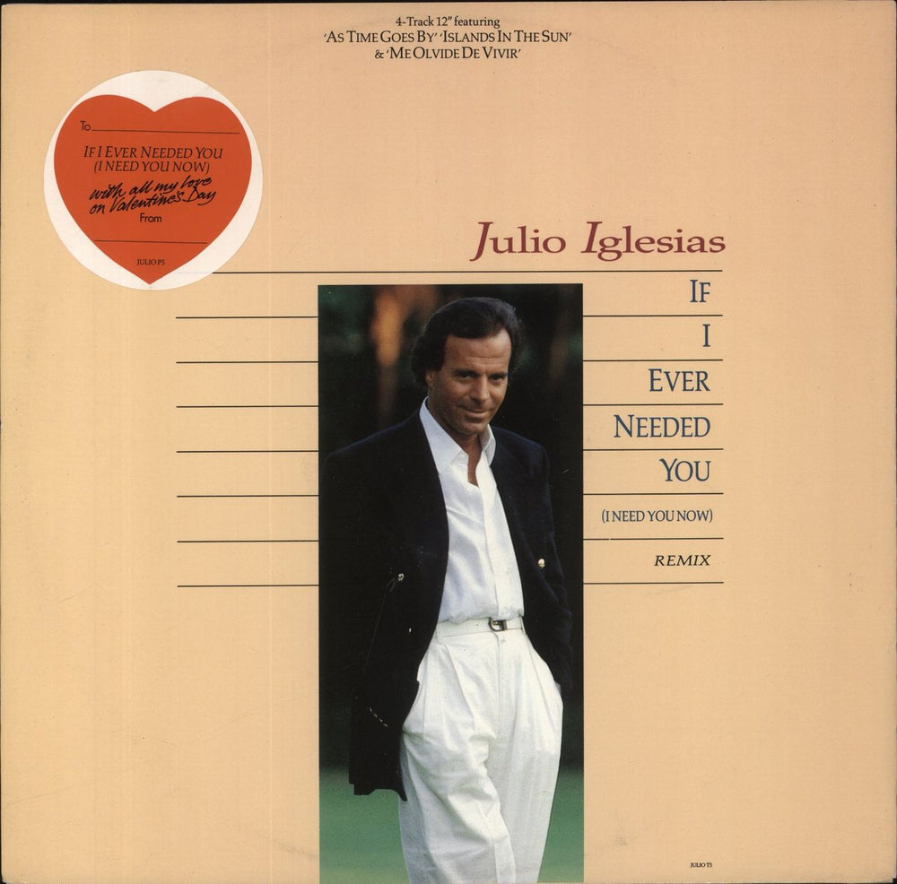 Julio Iglesias If I Ever Needed You UK 12" vinyl single (12 inch record / Maxi-single) JULIOT5