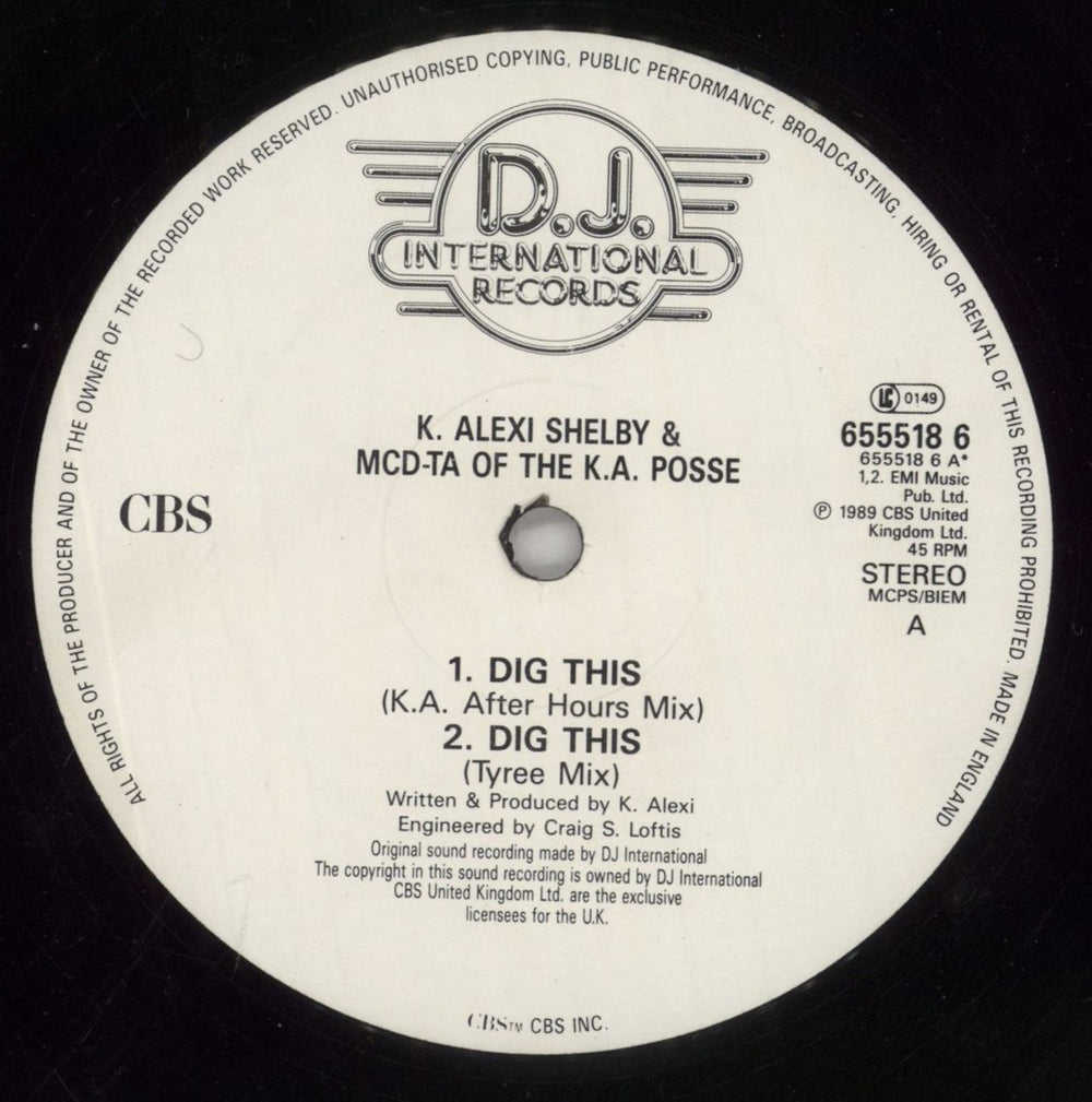 K.A. Posse Dig This UK 12" vinyl single (12 inch record / Maxi-single) 7OB12DI860740