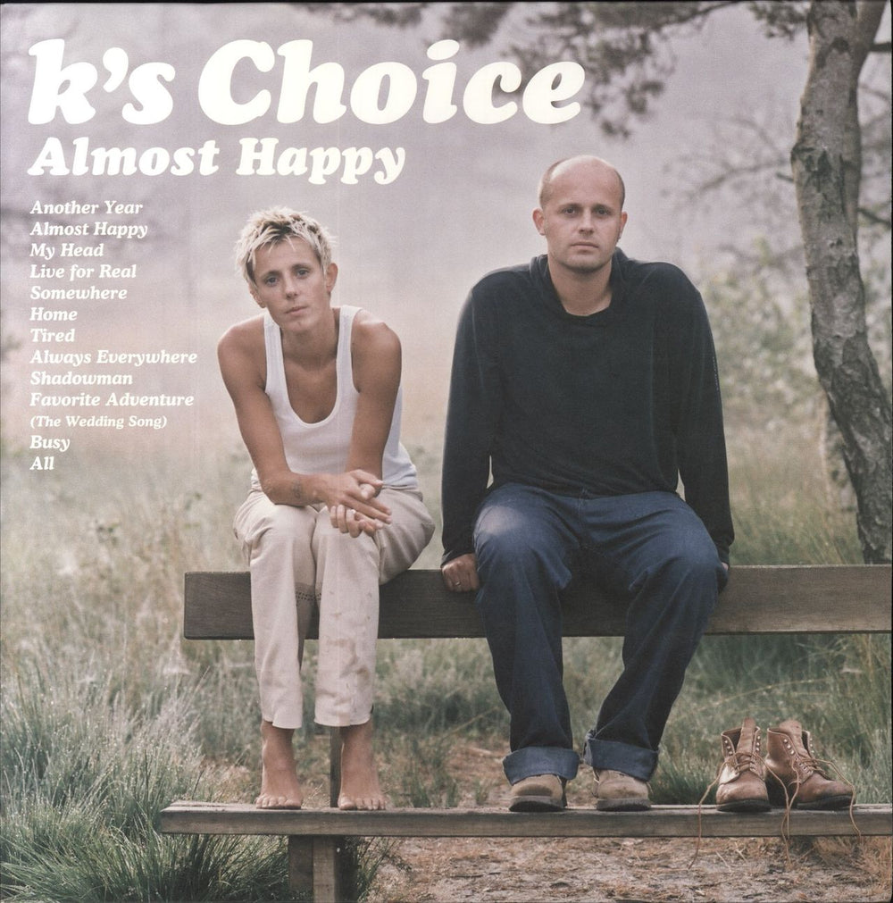 K's Choice Almost Happy - White with Hint of Green Vinyl Belgian 2-LP vinyl record set (Double LP Album) MOVLP1740