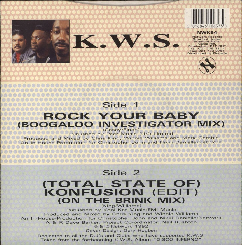 K.W.S. Rock Your Baby UK 7" vinyl single (7 inch record / 45) 5016846106375