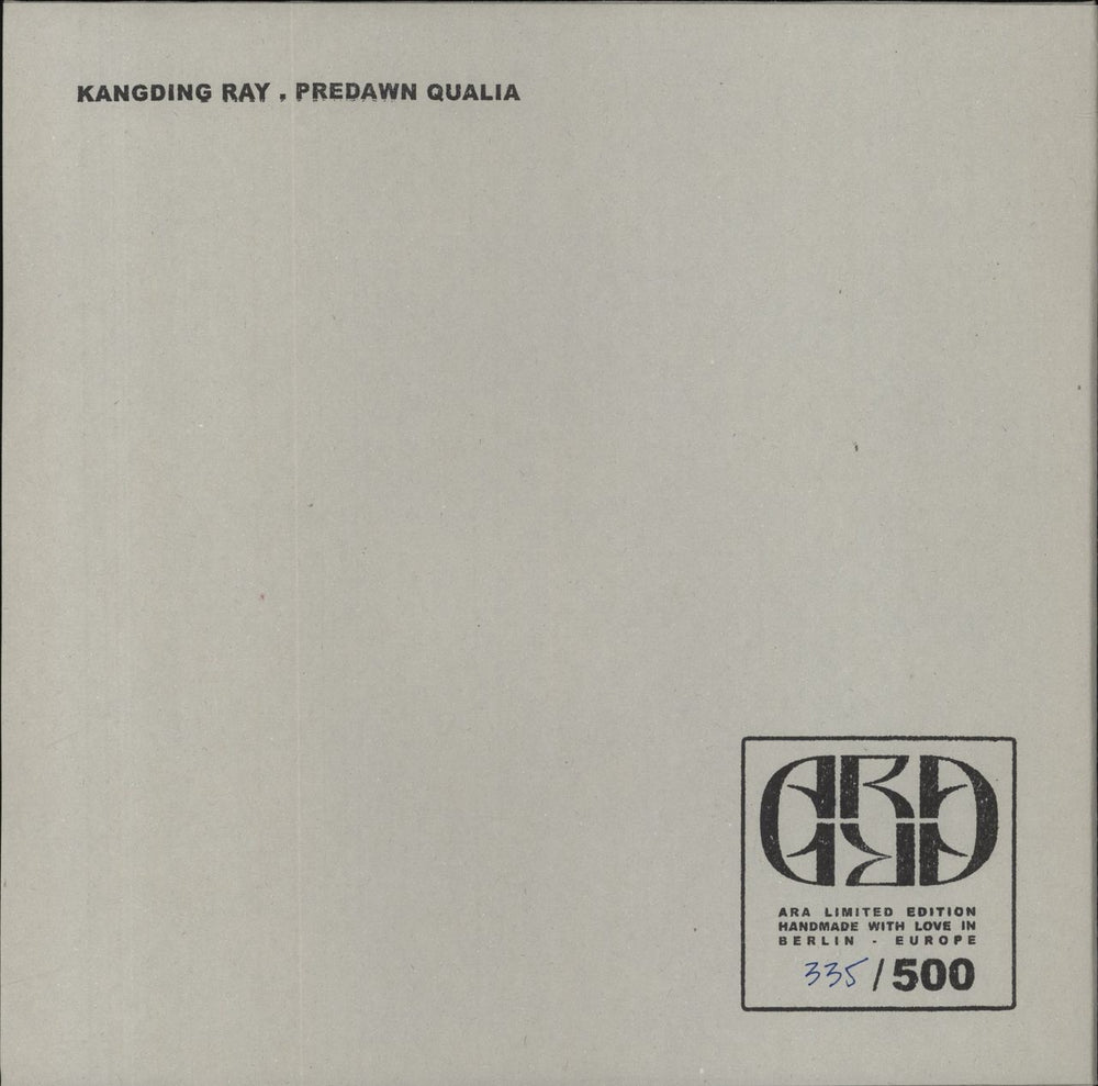 Kangding Ray Predawn Qualia UK 12" vinyl single (12 inch record / Maxi-single) 4250101406805
