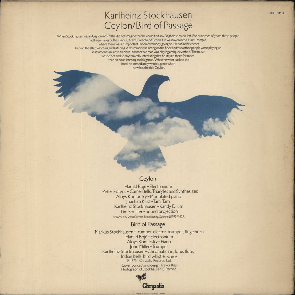 Karlheinz Stockhausen Ceylon / Bird Of Passage UK vinyl LP album (LP record)