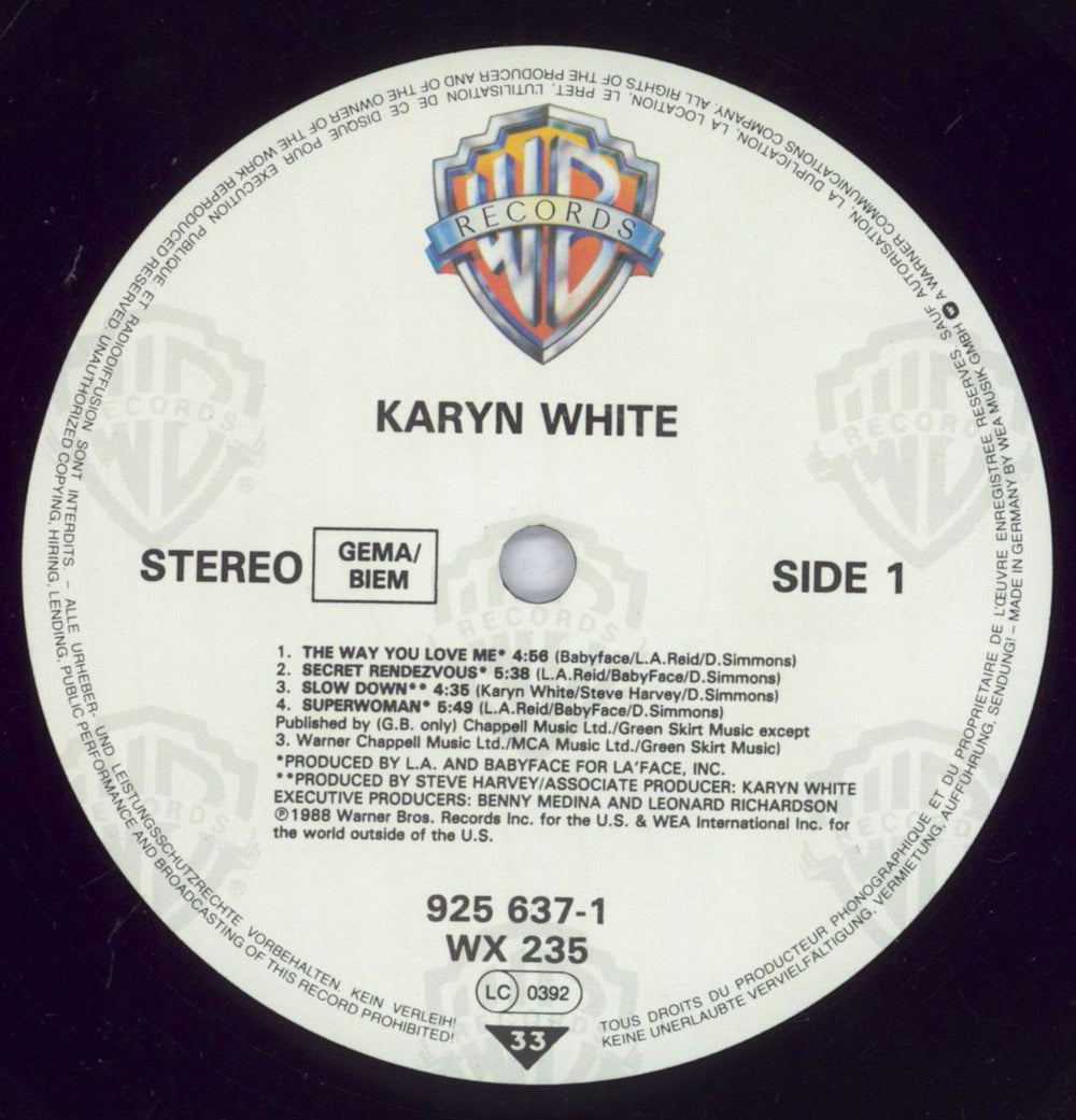 Karyn White Karyn White UK vinyl LP album (LP record) KYNLPKA240818