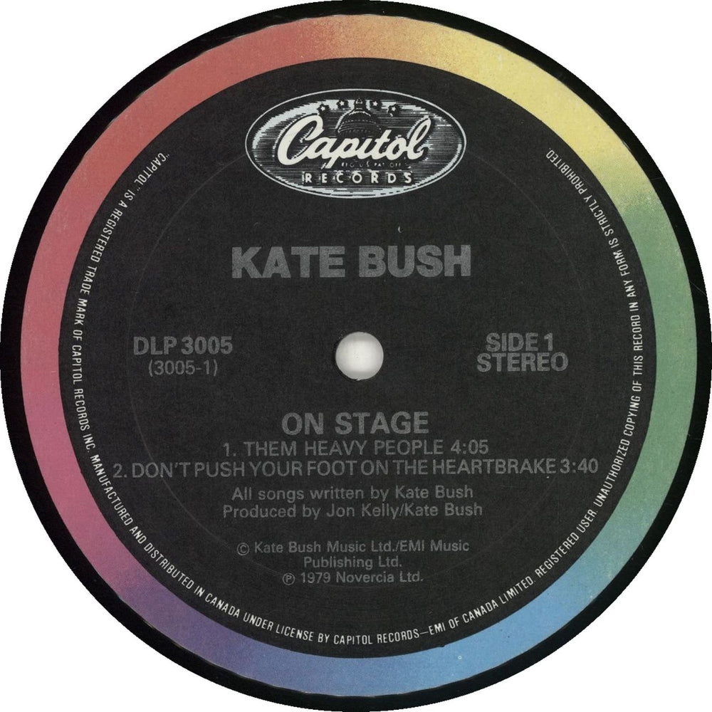 Kate Bush On Stage EP - 2nd Canadian 12" vinyl single (12 inch record / Maxi-single)