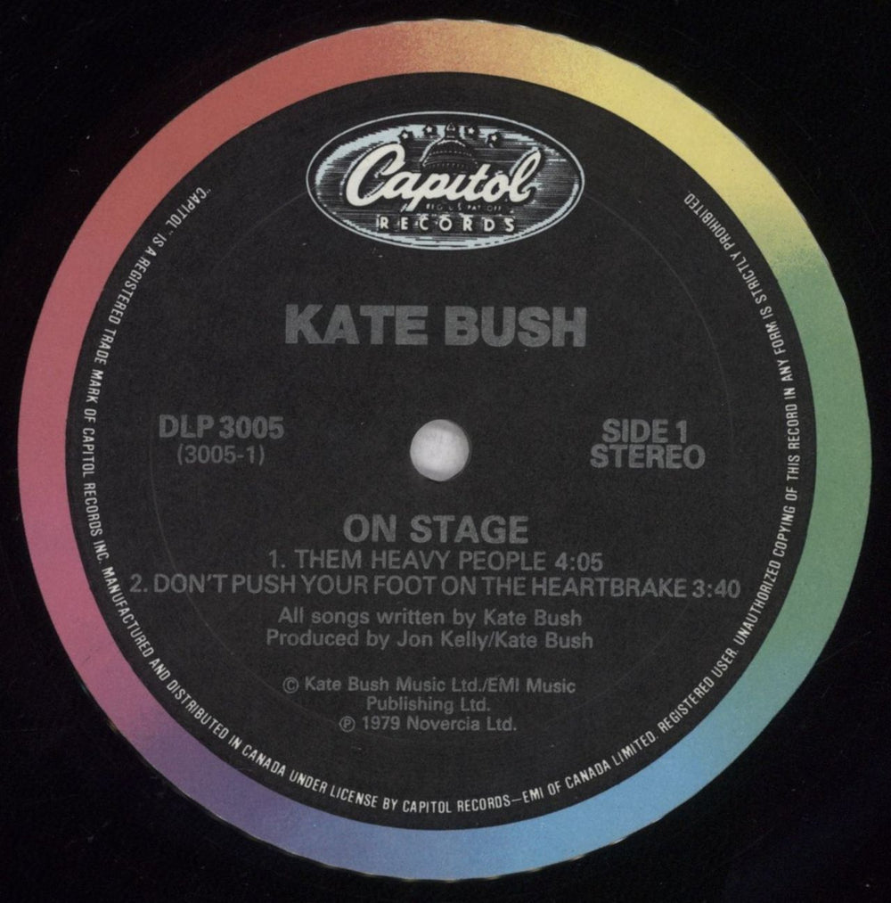 Kate Bush On Stage EP - 2nd - Stickered Shrink Canadian 12" vinyl single (12 inch record / Maxi-single) BUS12ON844946