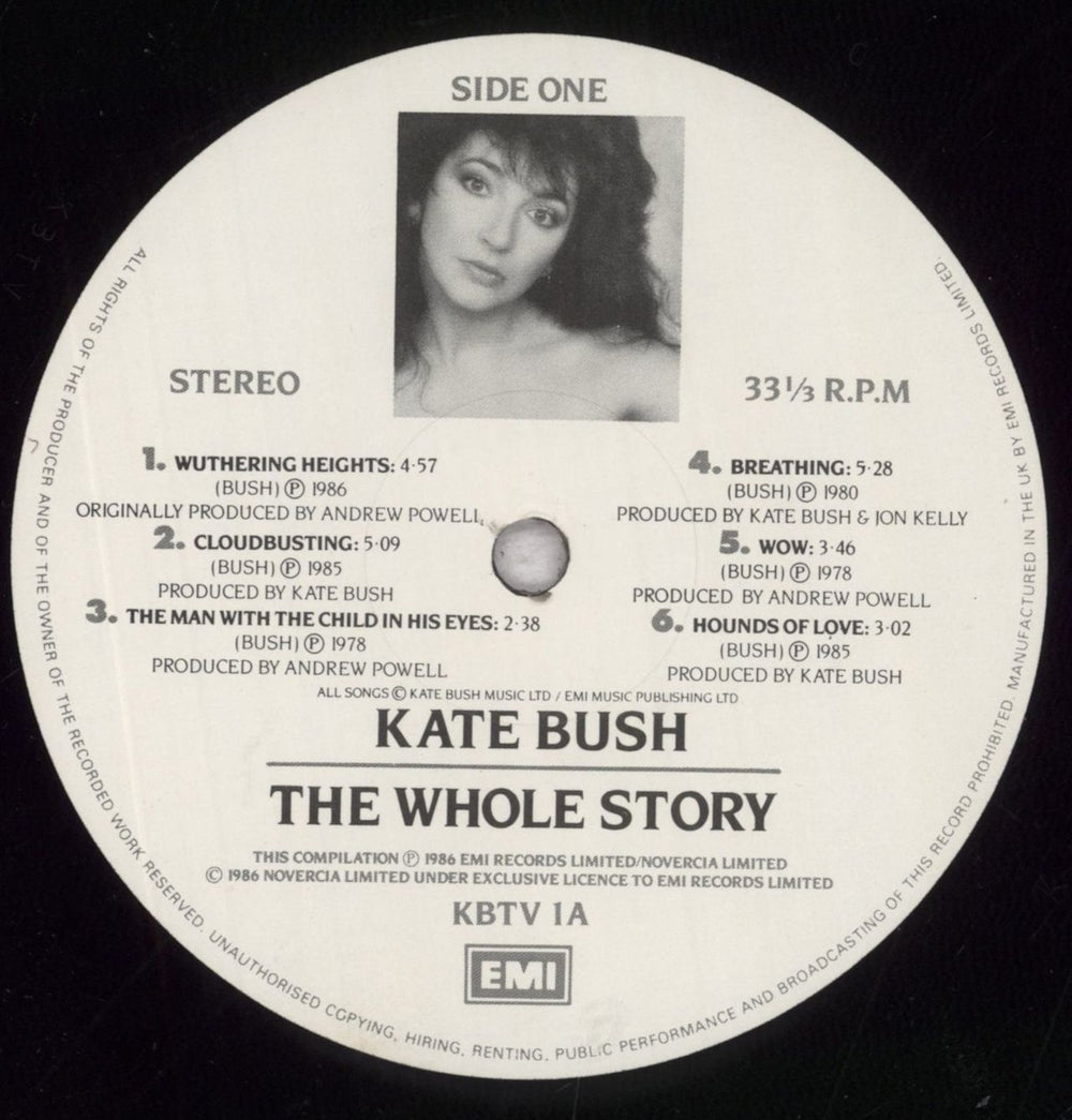 Kate Bush The Whole Story - VG UK vinyl LP album (LP record) BUSLPTH848254