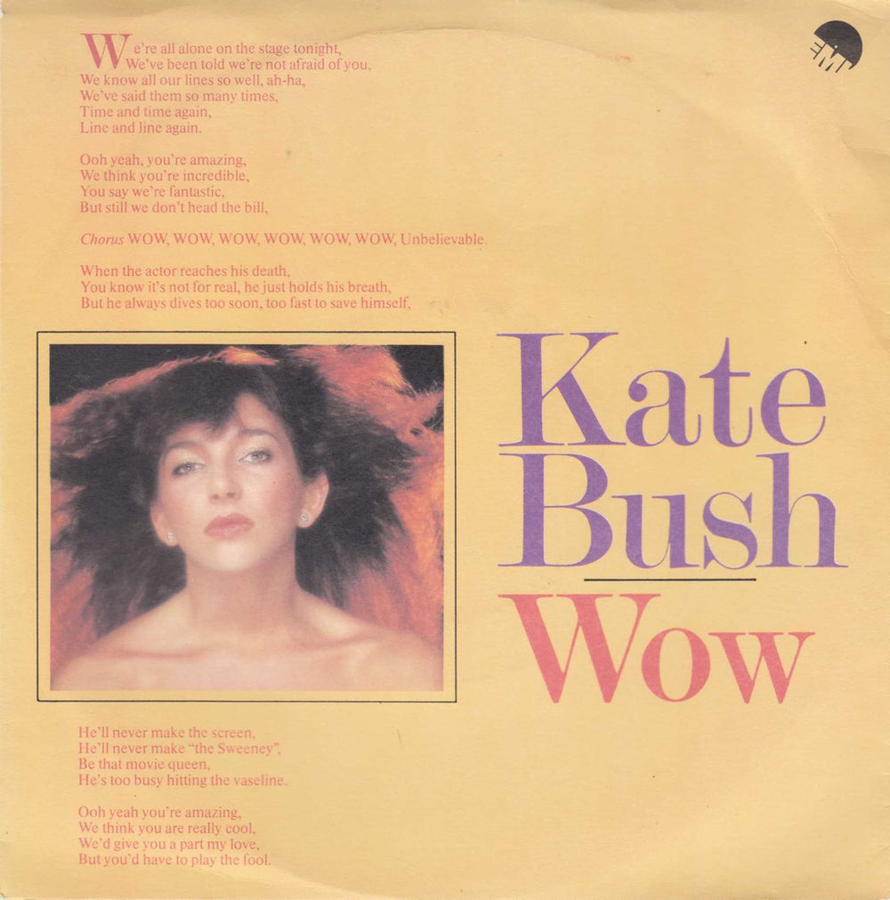 Kate Bush Wow Italian 7" vinyl single (7 inch record / 45) 3C006-07048