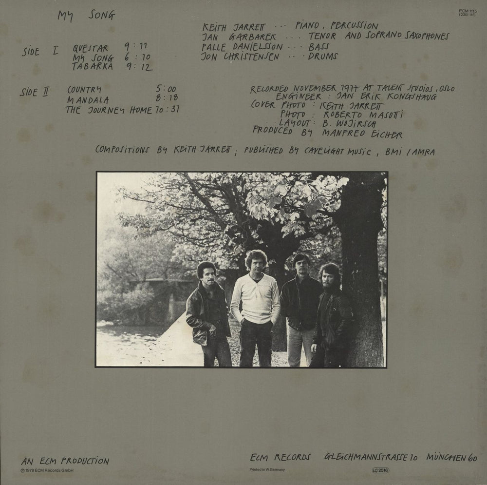 Keith Jarrett My Song German vinyl LP album (LP record)
