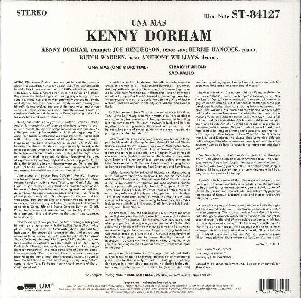 Kenny Dorham Una Mas (One More Time) - 180gm UK vinyl LP album (LP record) 602577647406