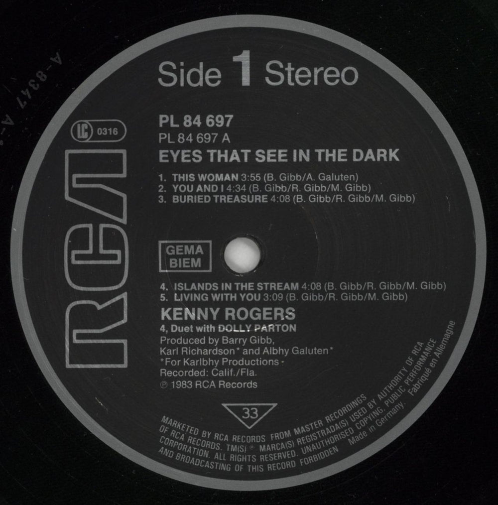 Kenny Rogers & The First Edition Eyes That See In The Dark - Hype Sticker German vinyl LP album (LP record) KNNLPEY864353