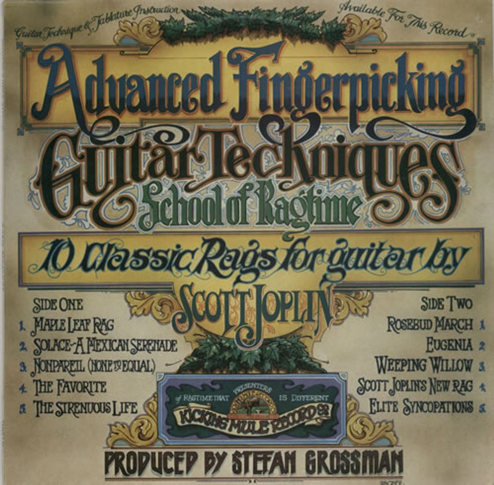 Kicking Mule Advanced Fingerpicking Guitar Techniques UK vinyl LP album (LP record) SNKF135