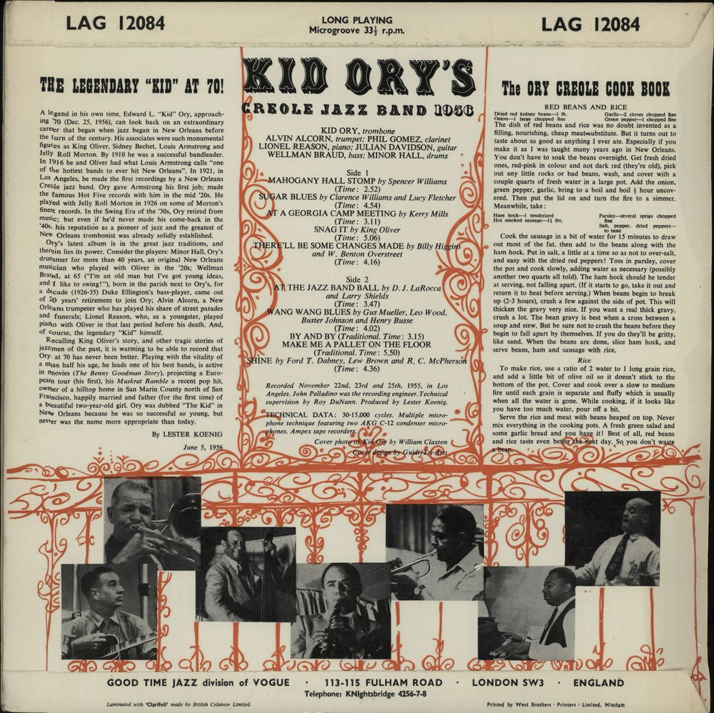 Kid Ory The Legendary 'Kid' UK vinyl LP album (LP record) KB5LPTH668384