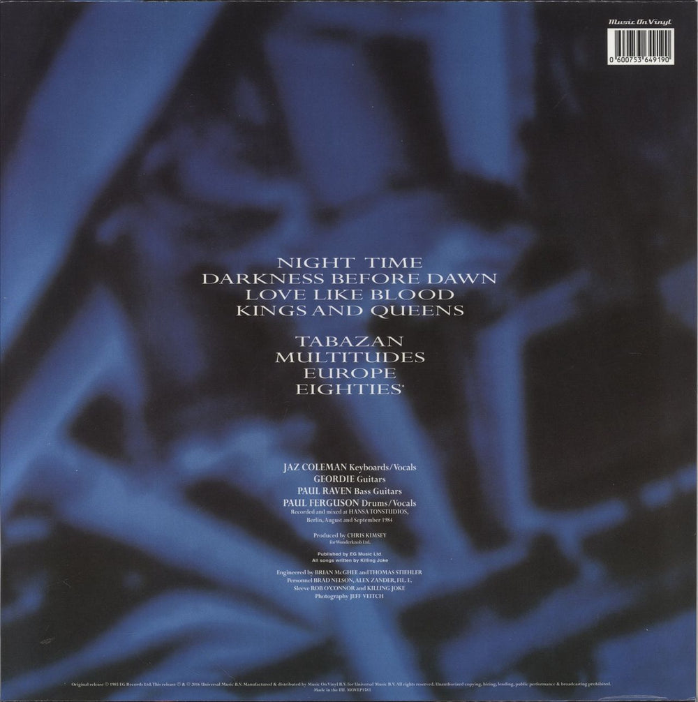 Killing Joke Night Time - 180 Gram Vinyl UK vinyl LP album (LP record) 600753649190