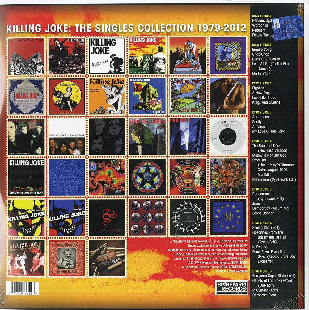 Killing Joke The Singles Collection: 1979 – 2012 - Coloured Vinyl - Sealed UK 4-LP vinyl album record set 602508753527