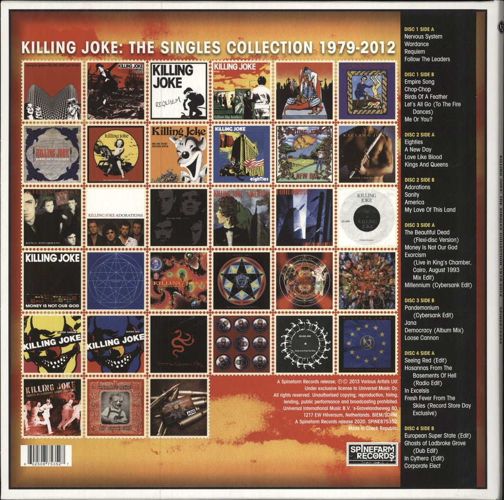 Killing Joke The Singles Collection: 1979 – 2012 - Coloured Vinyl UK 4-LP vinyl album record set 602508753527