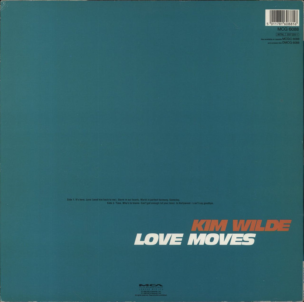 Kim Wilde Love Moves UK vinyl LP album (LP record) 5011781608816