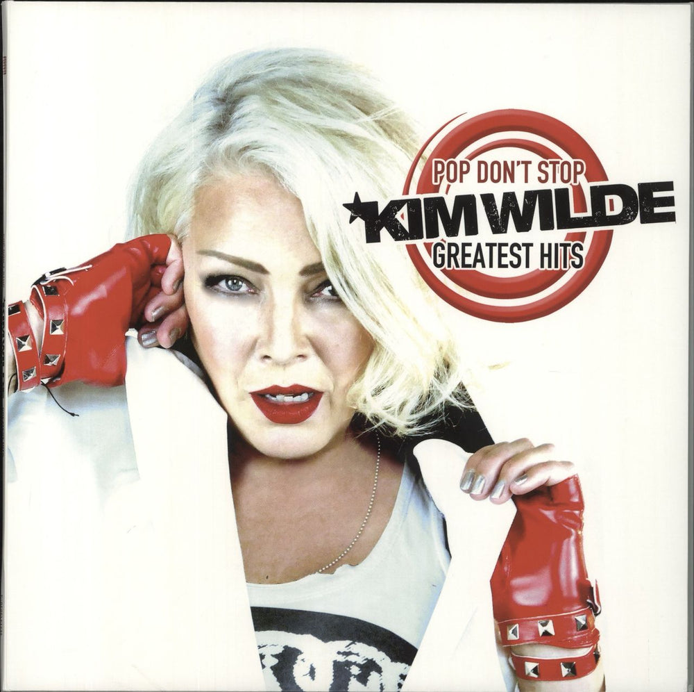 Kim Wilde Pop Don't Stop: Greatest Hits - White & Red Splatter Vinyl UK 3-LP vinyl record set (Triple LP Album) PCRPOPLPT236