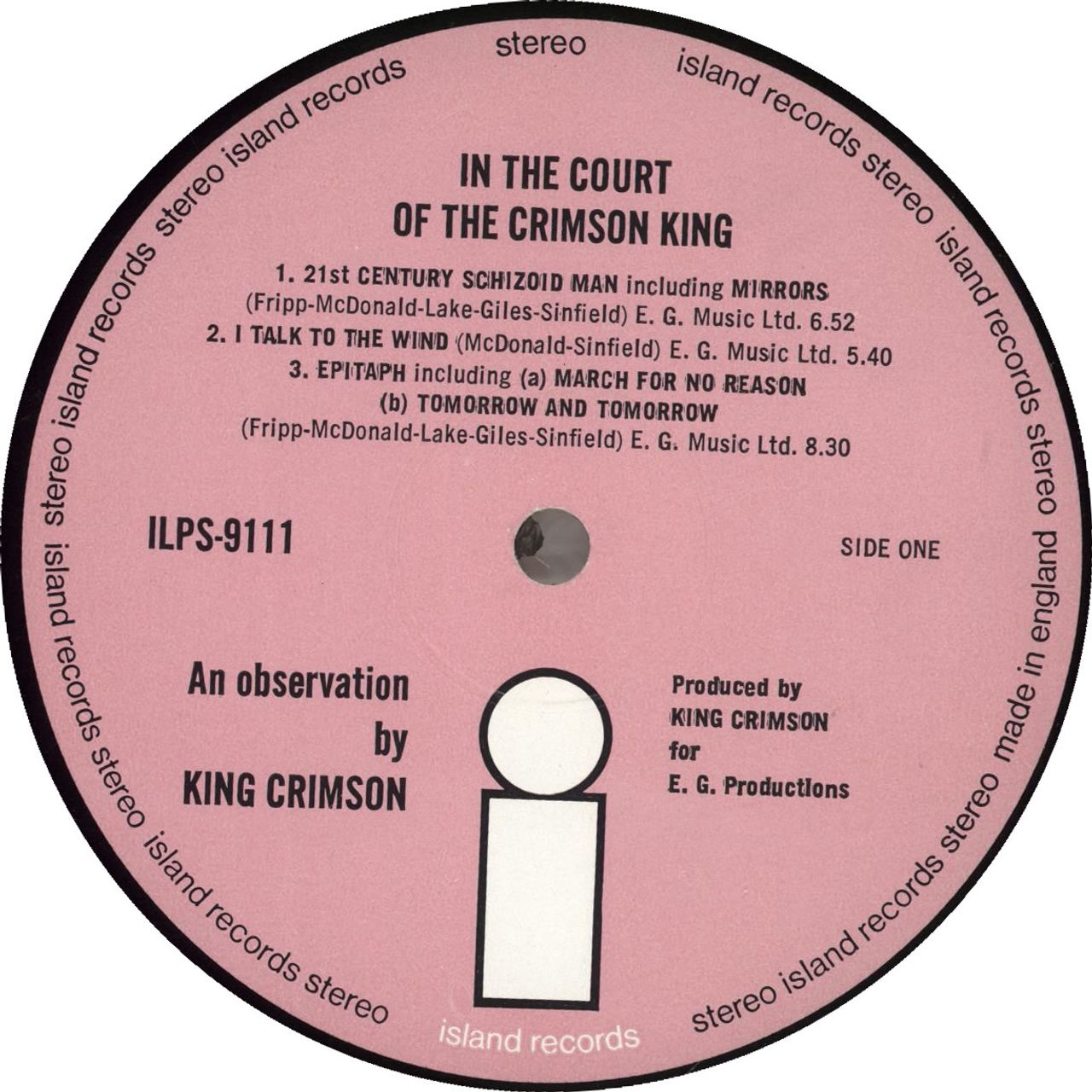 King Crimson In The Court Of The Crimson King - 1st - VG UK Vinyl LP —  RareVinyl.com