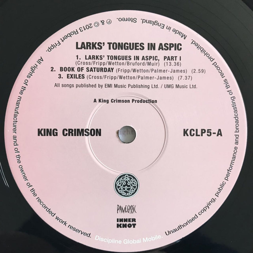 King Crimson Larks' Tongues In Aspic - 200 Gram Super Heavyweight Vinyl - Sealed UK vinyl LP album (LP record)