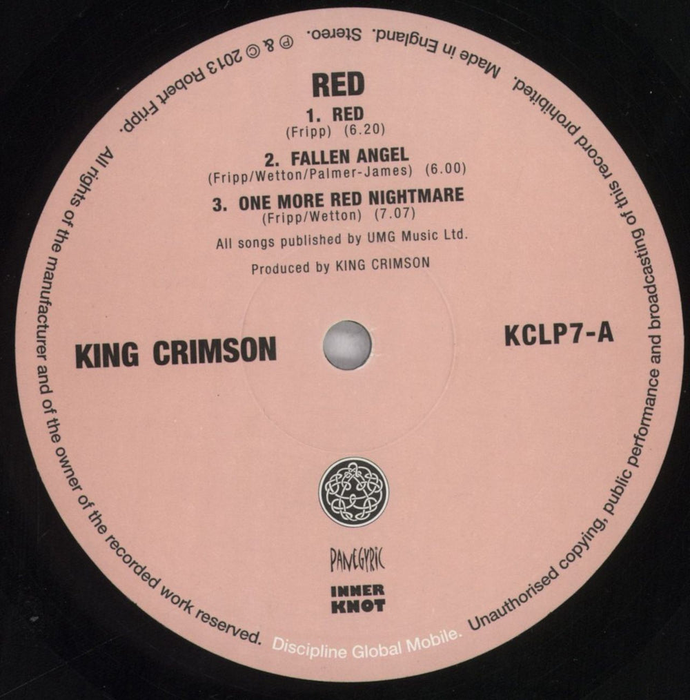 King Crimson Red - 200 Gram Vinyl UK vinyl LP album (LP record) KNCLPRE799471