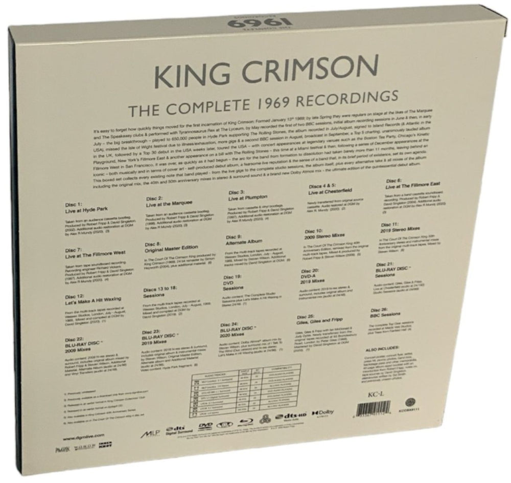 King Crimson The Complete 1969 Recordings UK CD Album Box Set 633367911124