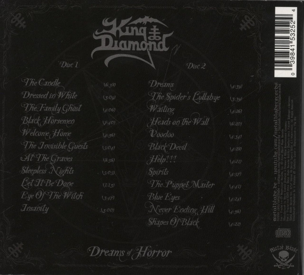 King Diamond Dreams Of Horror German 2-disc CD/DVD set 039841532524