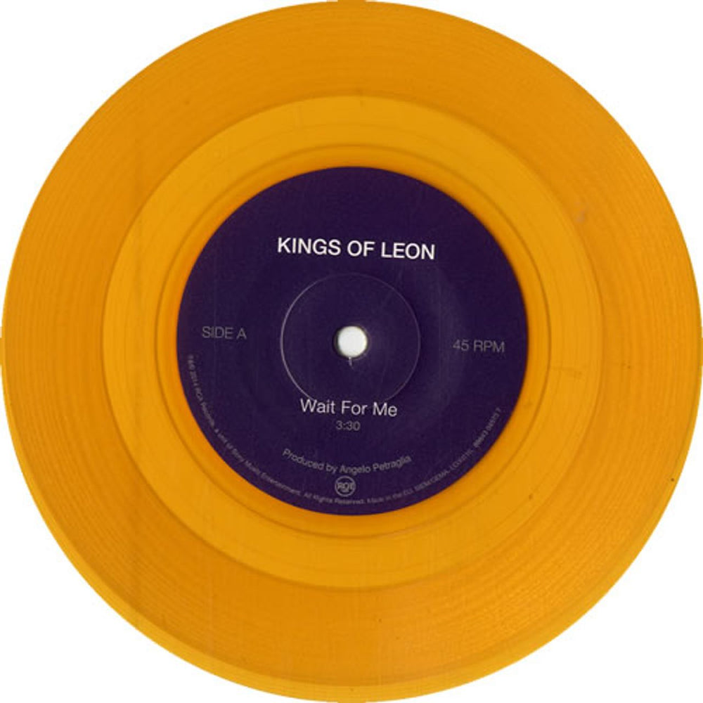 Kings Of Leon Wait For Me - RSD14 - Yellow / Gold Vinyl UK 7" vinyl single (7 inch record / 45) KOL07WA602701