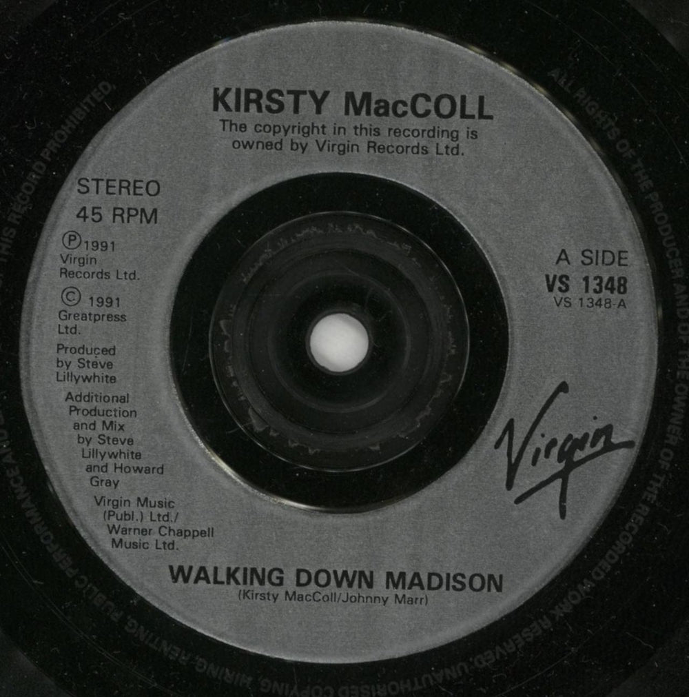 Kirsty MacColl Walking Down Madison UK 7" vinyl single (7 inch record / 45) KIR07WA103114