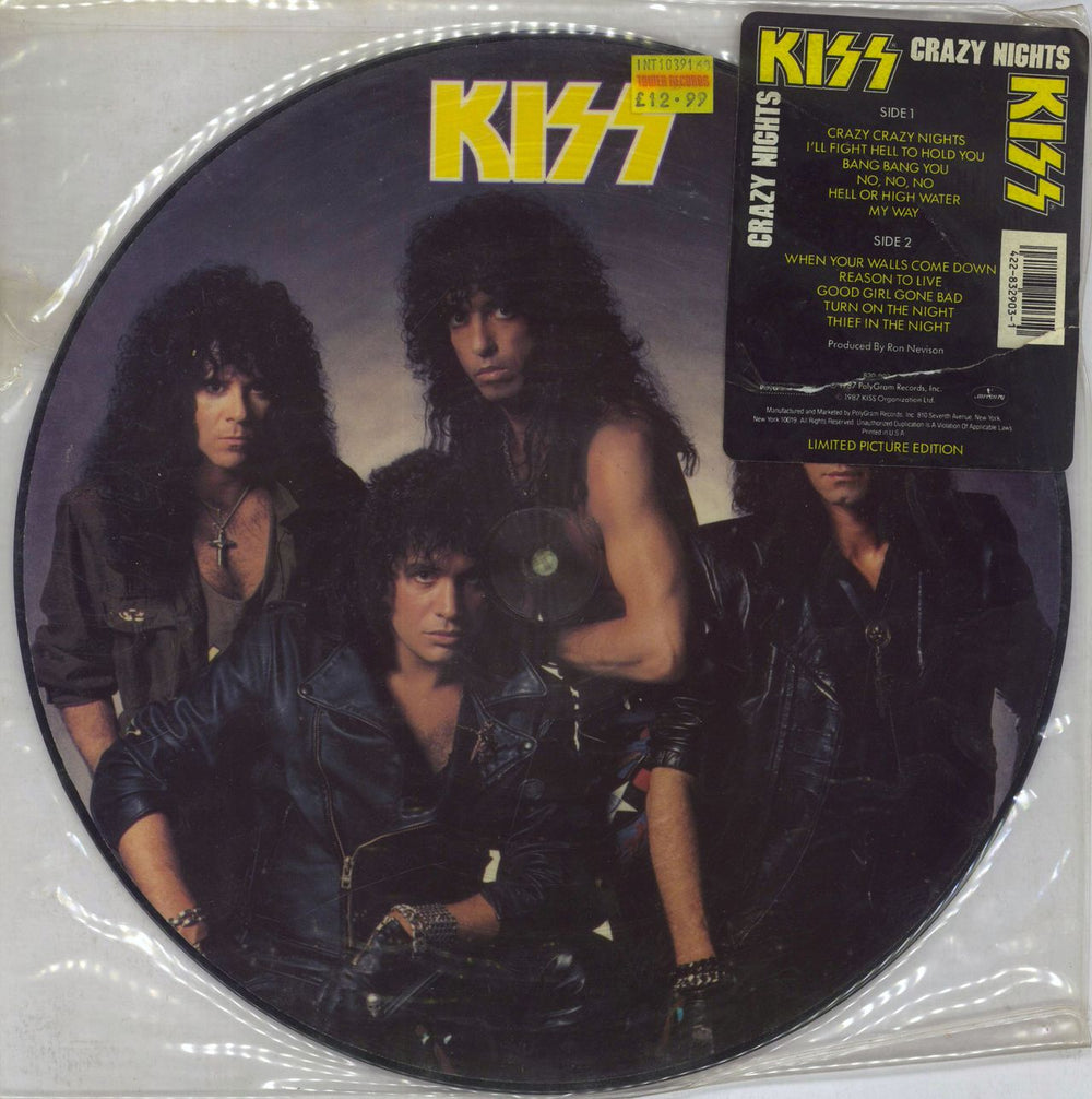 Kiss Crazy Nights - EX US picture disc LP (vinyl picture disc album) 8329031Q1