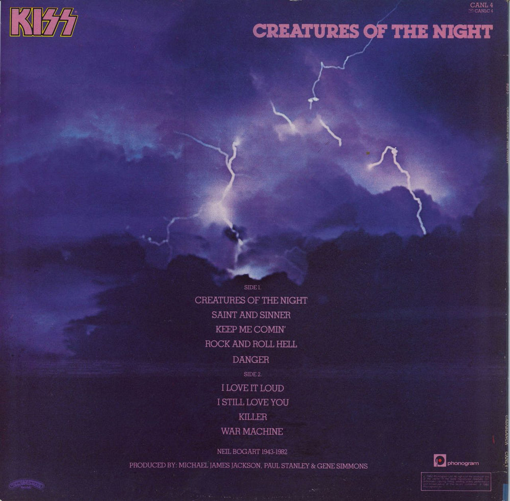 Kiss Creatures Of The Night - Kiss Logo Label UK vinyl LP album (LP record)