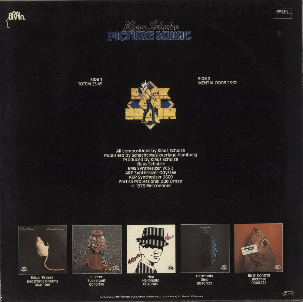 Klaus Schulze Picture Music German vinyl LP album (LP record)
