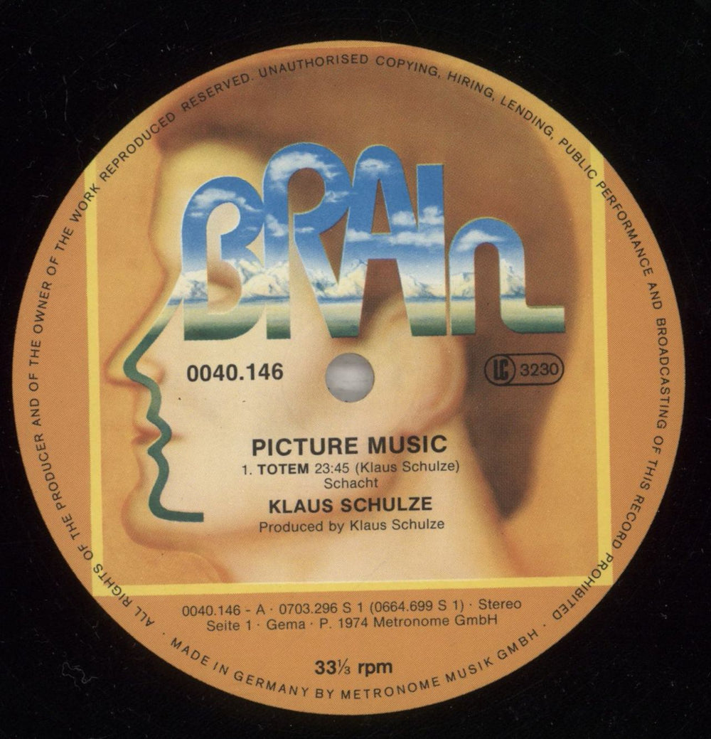 Klaus Schulze Picture Music German vinyl LP album (LP record) ULZLPPI337595