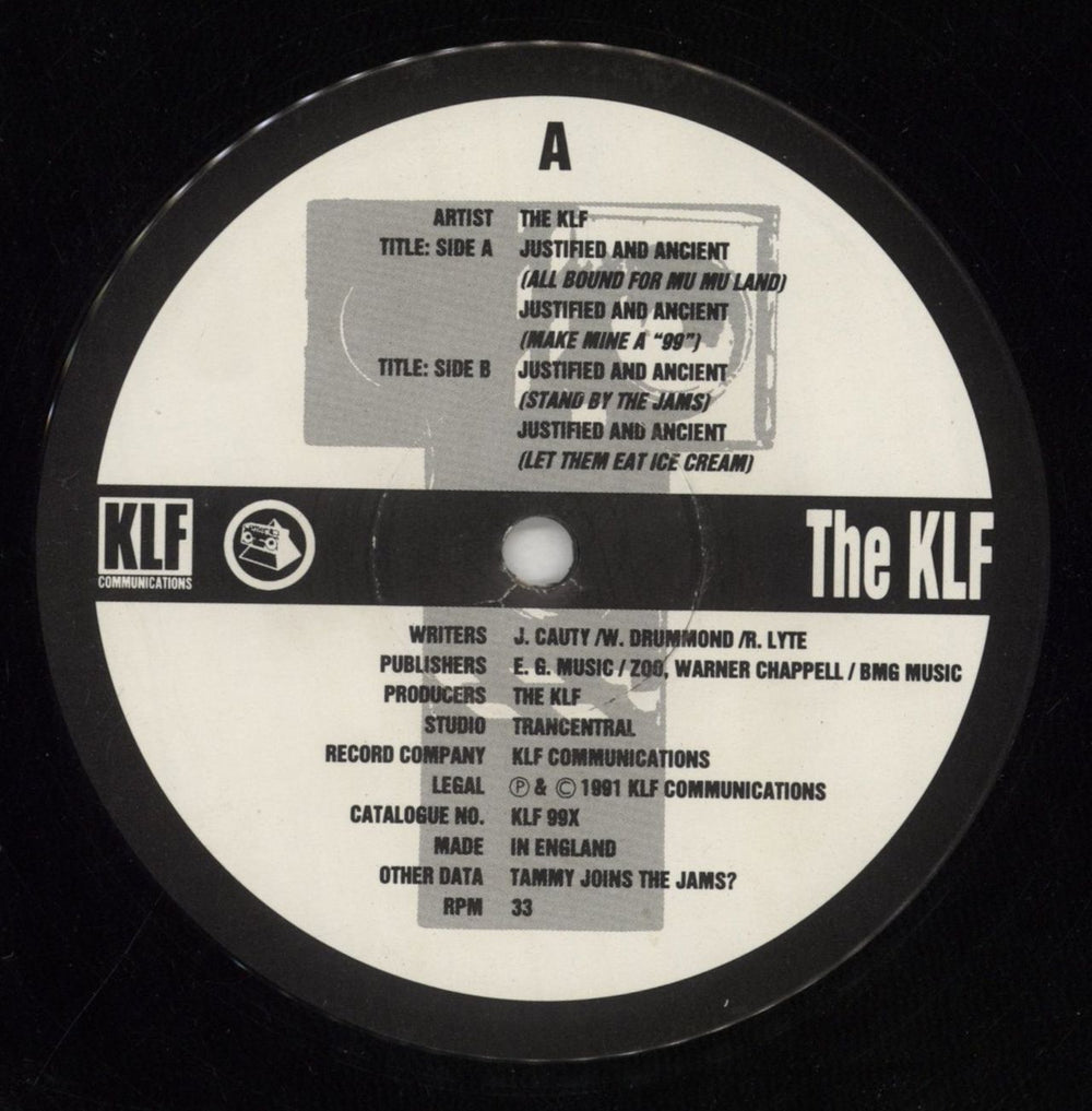 KLF Justified & Ancient - EX UK 12" vinyl single (12 inch record / Maxi-single) KLF12JU713542